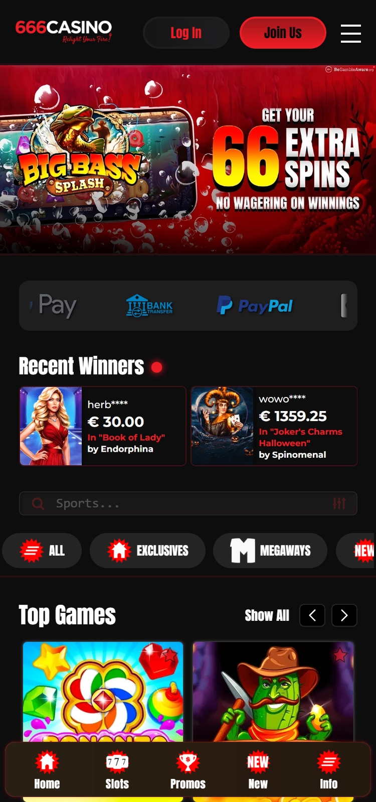 666 Casino Smartphone App Preview